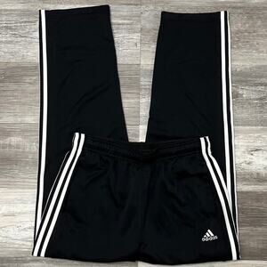 Adidas All Day Black‎ White Mens L 3-Stripe Training Track Soccer Lounge Pants